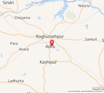 Map of Adra, West Bengal