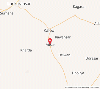 Map of Adsar, Rajasthan