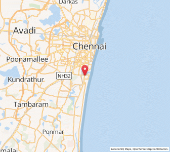 Map of Adyar, Tamil Nadu