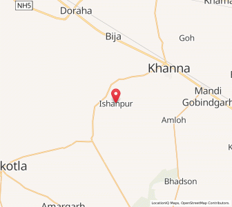 Map of Aishanpur, Punjab