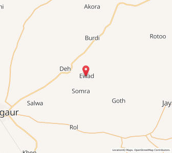 Map of Aiwad, Rajasthan