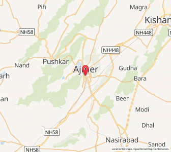 Map of Ajmer, Rajasthan
