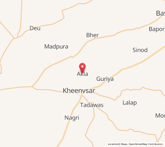 Map of Akla, Rajasthan