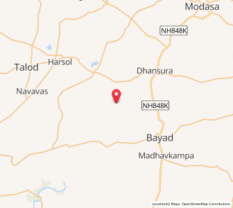 Map of Akrund, Gujarat