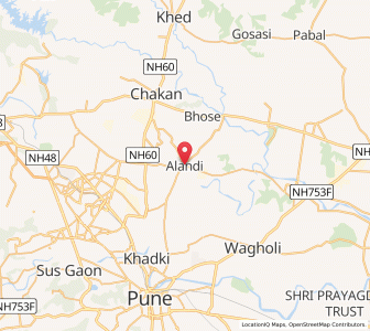 Map of Alandi, Maharashtra
