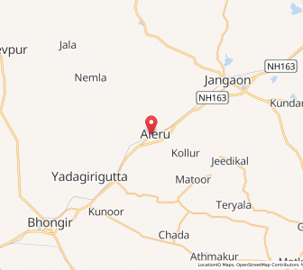 Map of Aleru, Andhra Pradesh
