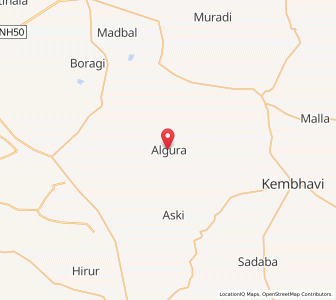 Map of Algur, Karnataka