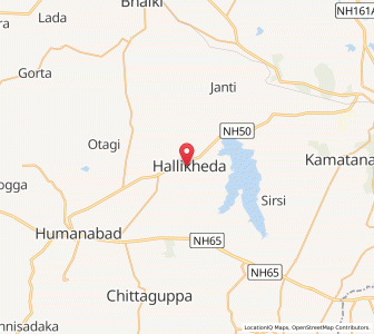 Map of Alikher, Karnataka