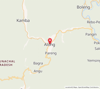 Map of Along, Arunachal Pradesh