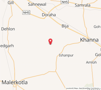 Map of Aluna Palla, Punjab
