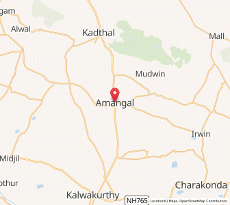 Map of Amangal, Andhra Pradesh