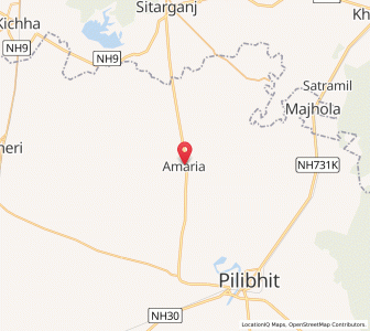 Map of Amaria, Uttar Pradesh