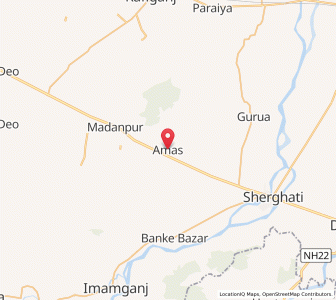 Map of Amas, Bihar