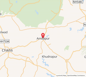 Map of Amdapur, Maharashtra