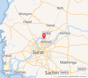 Map of Amroli, Gujarat