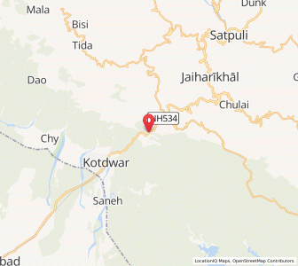 Map of Amsaur, Uttarakhand