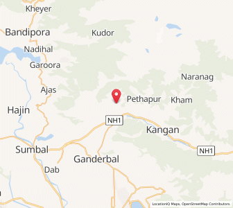 Map of Andarwan, Kashmir