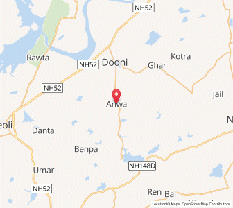 Map of Anwa, Rajasthan