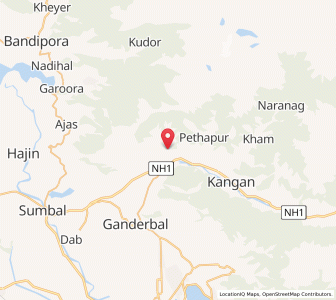 Map of Arahama, Kashmir
