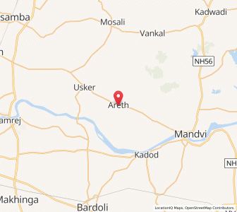 Map of Areth, Gujarat