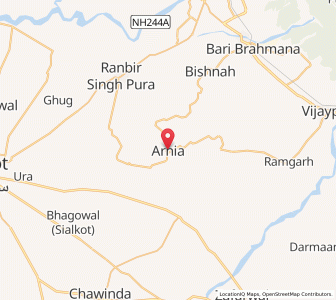Map of Arnia, Kashmir