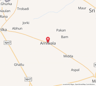 Map of Arniwala, Punjab