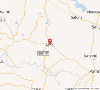 Map of Ashti, Maharashtra