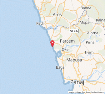 Map of Ashvem Beach, Goa