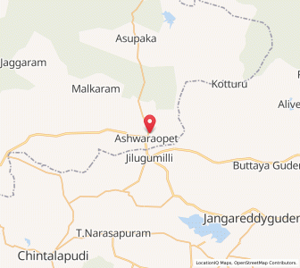 Map of Ashwaraopet, Andhra Pradesh