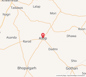 Map of Asop, Rajasthan