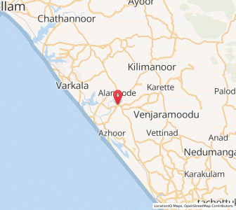 Map of Attingal, Kerala