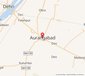 Map of Aurangābād, Bihar