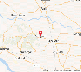 Map of Ausgram, West Bengal