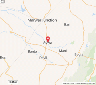 Map of Auwa, Rajasthan