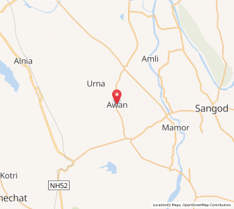 Map of Awan, Rajasthan