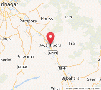 Map of Awantipur, Kashmir