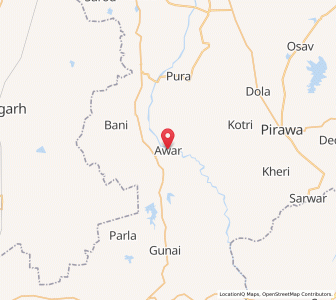 Map of Awar, Rajasthan