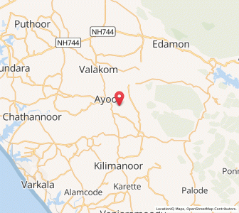 Map of Ayur, Kerala