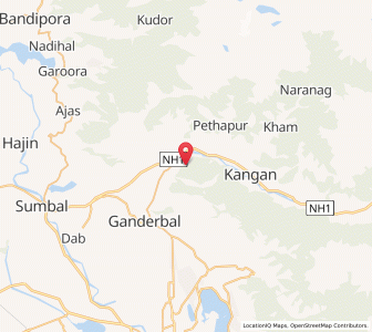 Map of Baba Wayil, Kashmir