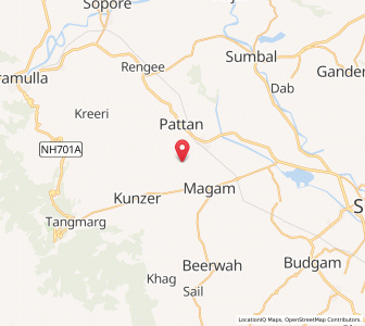 Map of Babagund, Kashmir