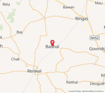 Map of Badhal, Rajasthan