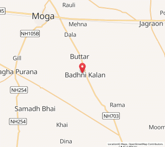 Map of Badhni, Punjab