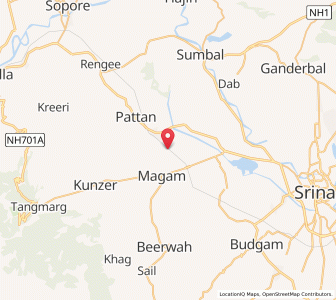 Map of Badibug, Kashmir