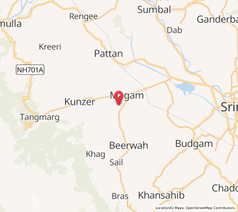 Map of Badran, Kashmir