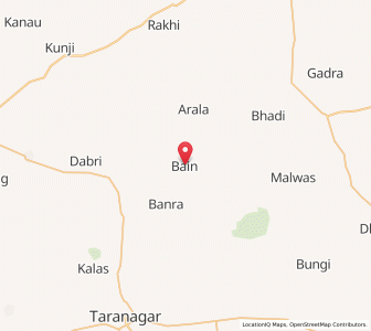 Map of Baen, Rajasthan