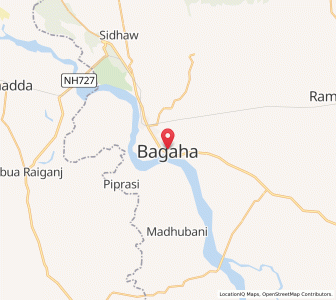 Map of Bagaha, Bihar