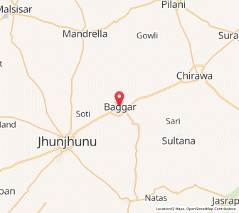 Map of Bagar, Rajasthan