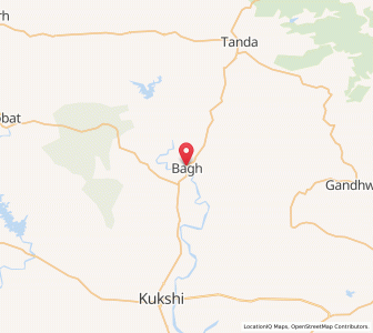 Map of Bagh, Madhya Pradesh