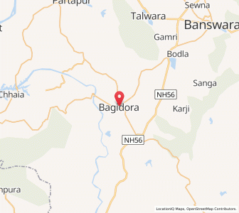 Map of Bagidora, Rajasthan
