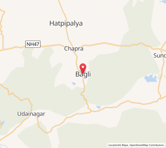 Map of Bagli, Madhya Pradesh